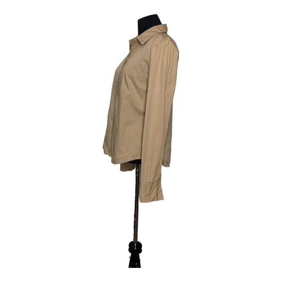 Old Navy beige buttoned long sleeves stretch shirt size M - Picture 6 of 8